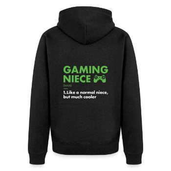 Gamer Niece Definition Gaming - Unisex Premium Organic Zip Hoodie - black - Back - Nico (187cm)