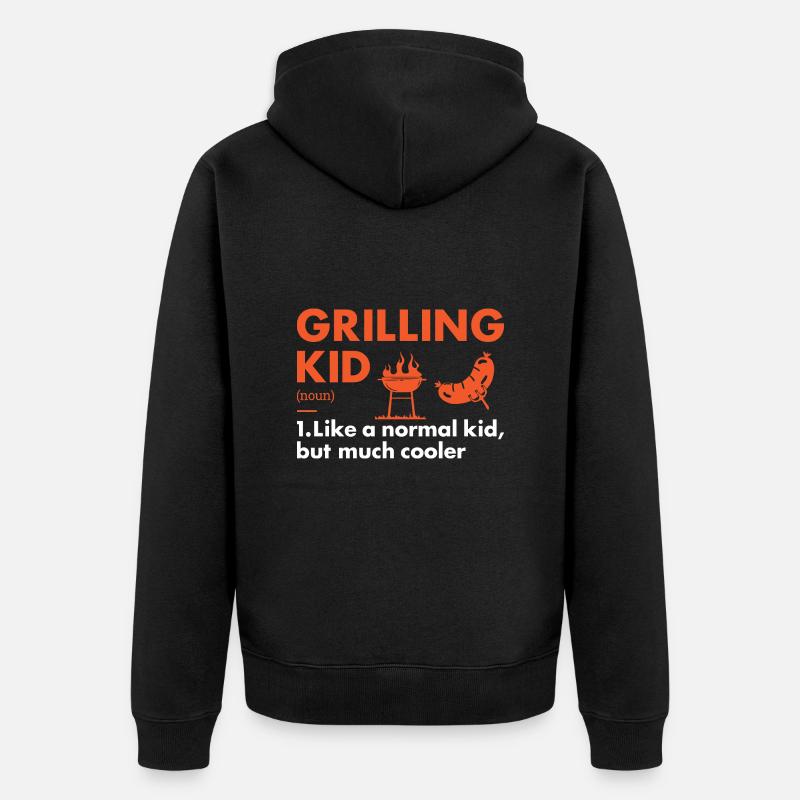 Griller Kid Définition Grillades - Veste à capuche bio Premium Unisexe - noir