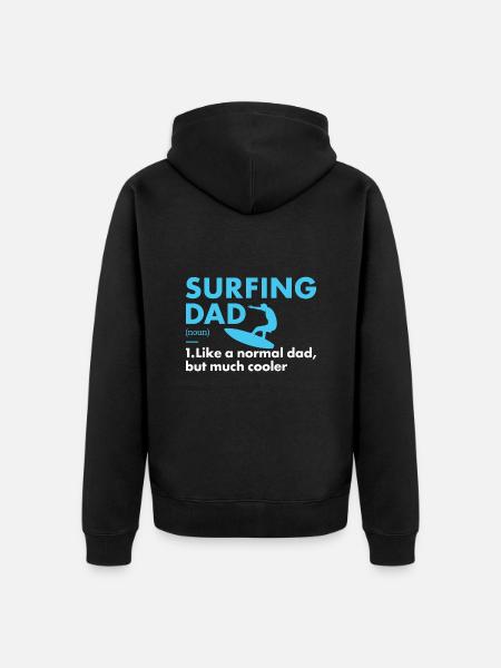 Sports Dad Surfing - Unisex Premium Organic Zip Hoodie - black
