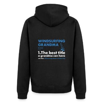 Sport Grandma Windsurfing - Unisex Premium Organic Zip Hoodie - black - Back - Nico (187cm)