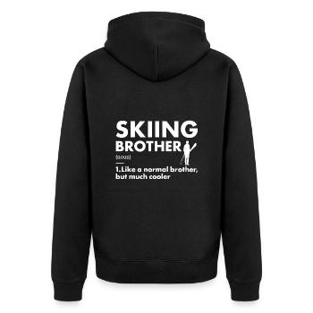 Sport Brother Skiing - Unisex Premium Bio Zip Hoodie - Schwarz - Hinten - Nico (187cm)