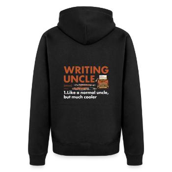 Writer Uncle Definition Writing - Unisex Premium Organic Zip Hoodie - black - Back - Nico (187cm)