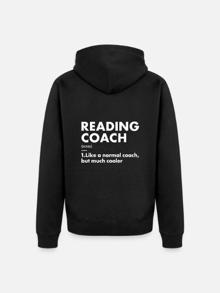 Reader Coach Definition Reading - Unisex Premium Organic Zip Hoodie - black