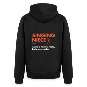 Singer Niece Definition Singing - Unisex Premium Bio Zip Hoodie - Schwarz - Hinten - Nico (187cm)