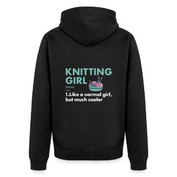 Knitter Fille Définition Tricot - Veste à capuche bio Premium Unisexe - noir - Dos - Nico (187cm)