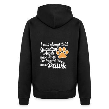 Chien Patte Ange Ange Gardien Compagnon Amoureux des Chiens - Veste à capuche bio Premium Unisexe - noir - Dos - Nico (187cm)