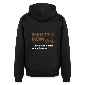 Shih Tzu Mom Definition - Unisex Premium Organic Zip Hoodie - black - Back - Nico (187cm)