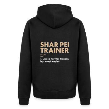 Shar Pei Entraîneur Definiton - Veste à capuche bio Premium Unisexe - noir - Dos - Nico (187cm)