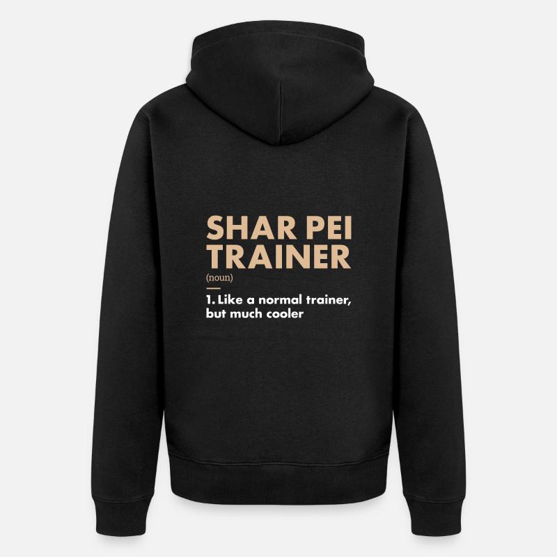 Shar Pei Trainer Definiton - Unisex Premium Organic Zip Hoodie - black