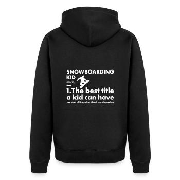 Sport Kid Snowboarding - Unisex Premium Bio Zip Hoodie - Schwarz - Hinten - Nico (187cm)