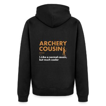 Sport Cousin Archery - Unisex Premium Organic Zip Hoodie - black - Back - Nico (187cm)