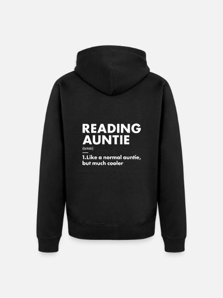 Reader Auntie Definition Reading - Unisex Premium Organic Zip Hoodie - black