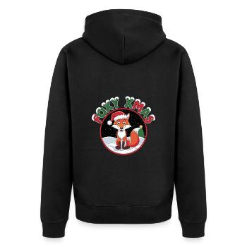 Foxy Noël Renard Noël Père Noël Drôle - Veste à capuche bio Premium Unisexe - noir - Dos - Nico (187cm)