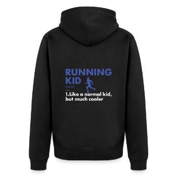 Sport Kid Running - Unisex Premium Organic Zip Hoodie - black - Back - Nico (187cm)