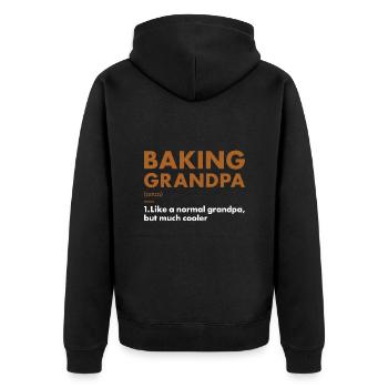 Baker Grandpa Definition Baking - Unisex Premium Organic Zip Hoodie - black - Back - Nico (187cm)