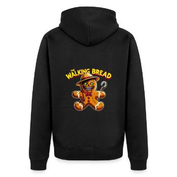 Halloween The Walking Bread Zombie Horror Lustig - Unisex Premium Bio Zip Hoodie - Schwarz - Hinten - Nico (187cm)