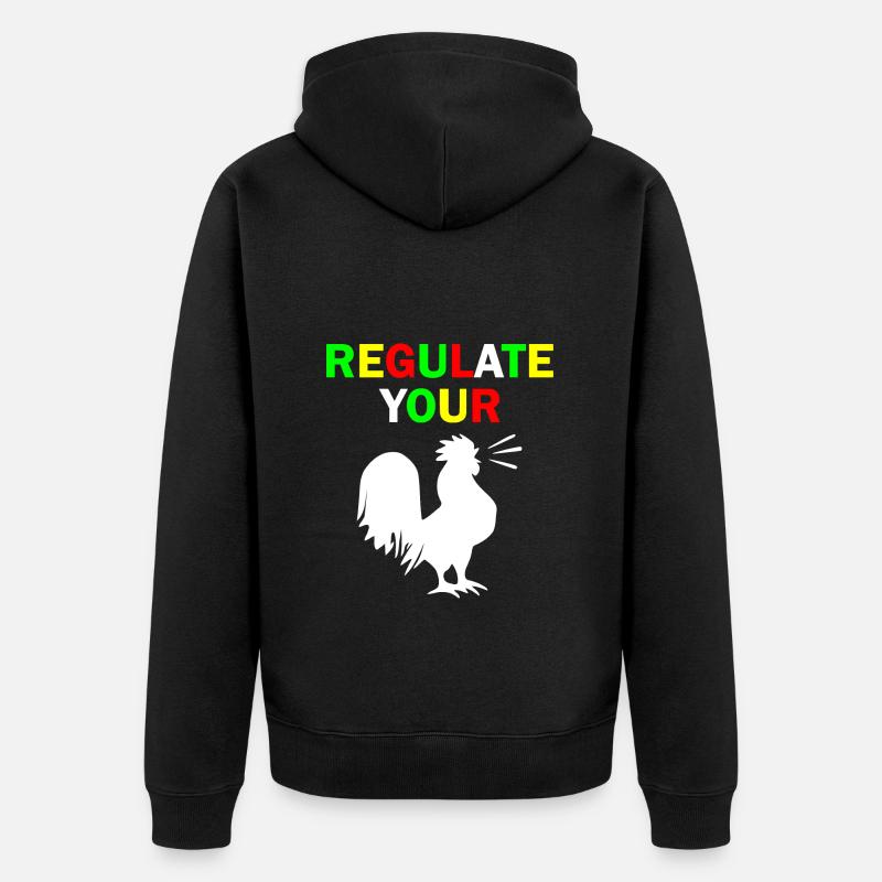 regulate your chicken - Unisex Premium Bio Zip Hoodie - Schwarz