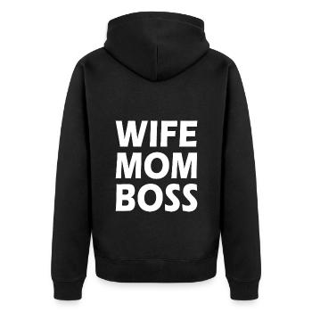 Wife mom boss - Veste à capuche bio Premium Unisexe - noir - Dos - Nico (187cm)