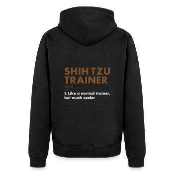 Shih Tzu Trainer Definiton - Veste à capuche bio Premium Unisexe - noir - Dos - Nico (187cm)