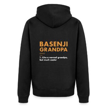 Dog Basenji Grandpa Definition - Unisex Premium Organic Zip Hoodie - black - Back - Nico (187cm)
