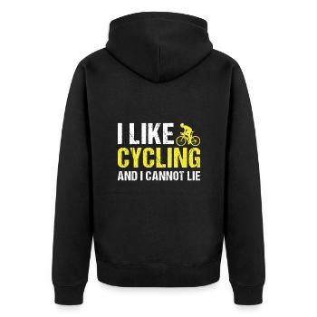 Sport J’aime le cyclisme - Veste à capuche bio Premium Unisexe - noir - Dos - Nico (187cm)