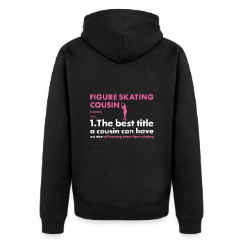 Sport Cousin Figure Skating - Unisex Premium Bio Zip Hoodie - Schwarz - Hinten - Nico (187cm)