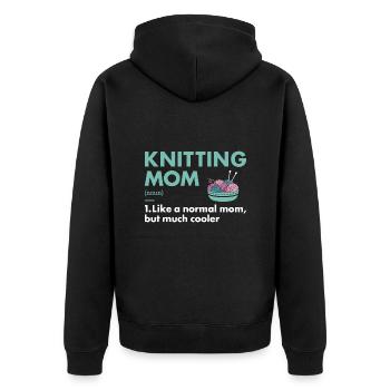 Knitter Mom Definition Knitting - Unisex Premium Organic Zip Hoodie - black - Back - Nico (187cm)