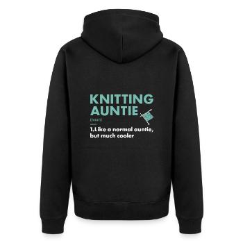 Tricoteuse Auntie Définition Tricot - Veste à capuche bio Premium Unisexe - noir - Dos - Nico (187cm)
