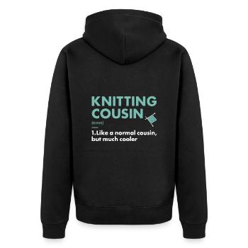 Tricoteur Cousin Définition Tricot - Veste à capuche bio Premium Unisexe - noir - Dos - Nico (187cm)
