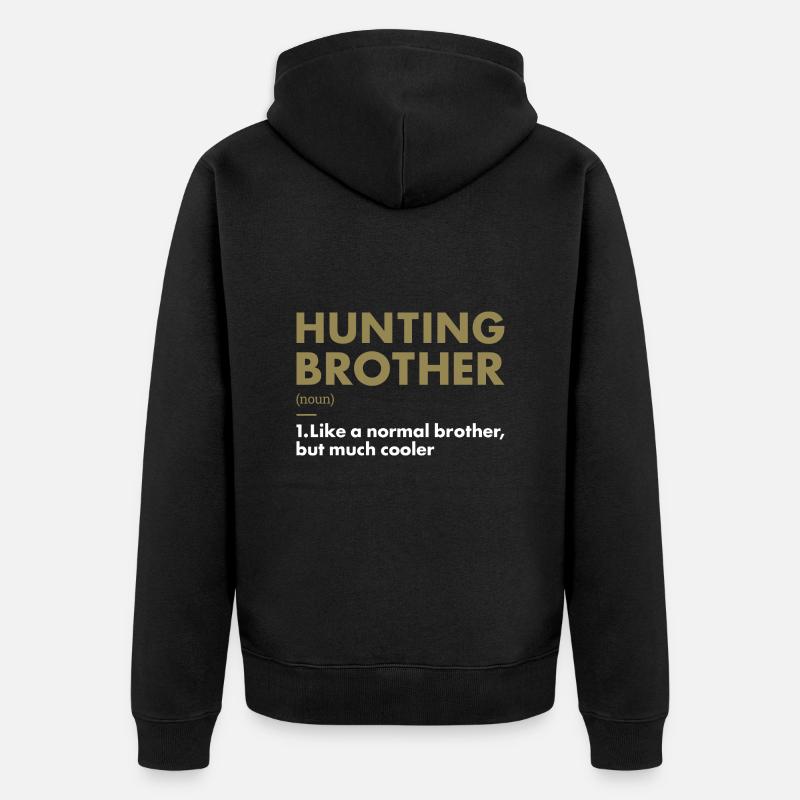 Chasseur Frère Définition Chasse - Veste à capuche bio Premium Unisexe - noir