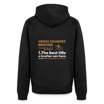 Rider Brother Definition Cross Country - Unisex Premium Organic Zip Hoodie - black - Back - Nico (187cm)