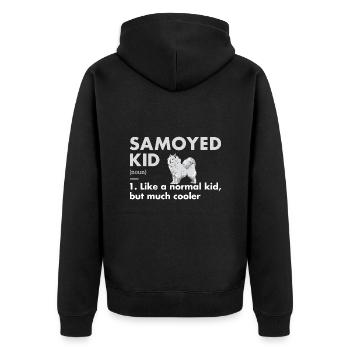 Définition de l'enfant Samoyède - Veste à capuche bio Premium Unisexe - noir - Dos - Nico (187cm)