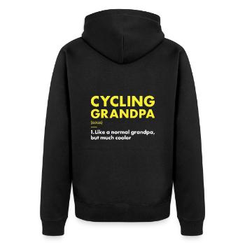 Sport Grandpa Cycling - Unisex Premium Bio Zip Hoodie - Schwarz - Hinten - Nico (187cm)
