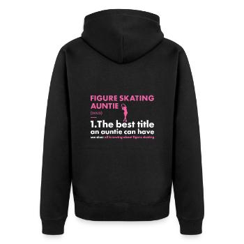 Sport Auntie Figure Skating - Unisex Premium Bio Zip Hoodie - Schwarz - Hinten - Nico (187cm)