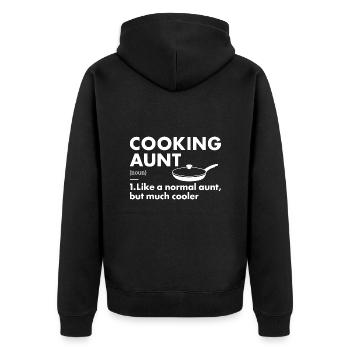 Cook Aunt Definition Cooking - Unisex Premium Organic Zip Hoodie - black - Back - Nico (187cm)