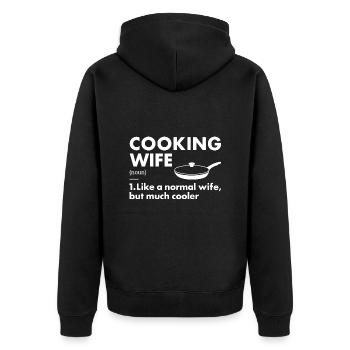 Cuisinier Femme Définition Cuisine - Veste à capuche bio Premium Unisexe - noir - Dos - Nico (187cm)