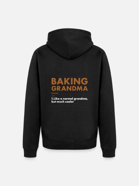 Baker Grandma Definition Baking - Unisex Premium Organic Zip Hoodie - black