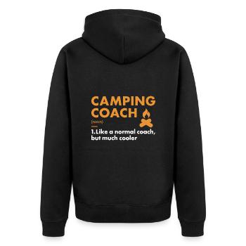 Camper Coach Definition Camping - Unisex Premium Organic Zip Hoodie - black - Back - Nico (187cm)