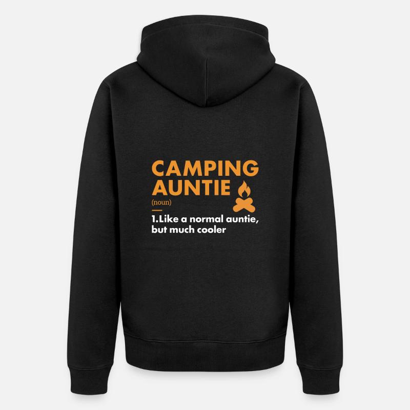 Camper Auntie Définition Camping - Veste à capuche bio Premium Unisexe - noir
