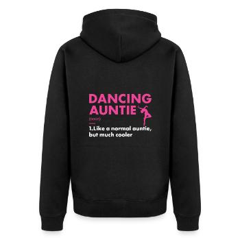 Dancer Auntie Definition Dancing - Unisex Premium Bio Zip Hoodie - Schwarz - Hinten - Nico (187cm)
