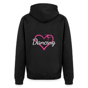 Dancer Heart Dancing - Unisex Premium Organic Zip Hoodie - black - Back - Nico (187cm)