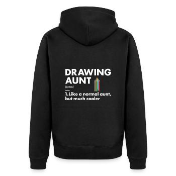 Tiroir tante définition dessin - Veste à capuche bio Premium Unisexe - noir - Dos - Nico (187cm)