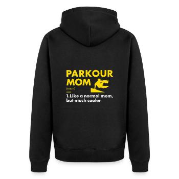 Traceur Maman Définition Parkour - Veste à capuche bio Premium Unisexe - noir - Dos - Nico (187cm)