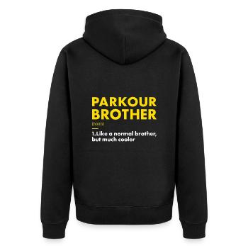 Traceur Brother Définition Parkour - Veste à capuche bio Premium Unisexe - noir - Dos - Nico (187cm)