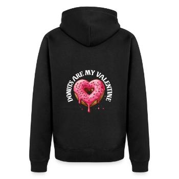Saint-Valentin Donut Coeur Amoureux Délicieux Drôle - Veste à capuche bio Premium Unisexe - noir - Dos - Nico (187cm)