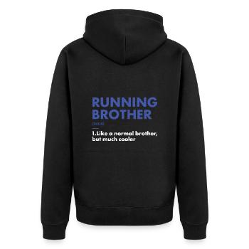 Sport Brother Running - Unisex Premium Organic Zip Hoodie - black - Back - Nico (187cm)