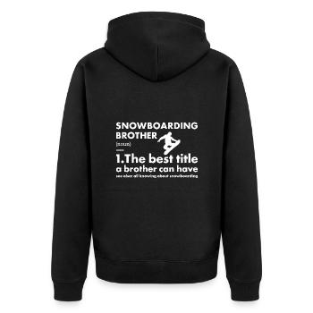Sport Brother Snowboarding - Unisex Premium Bio Zip Hoodie - Schwarz - Hinten - Nico (187cm)
