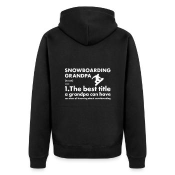 Sport Grandpa Snowboarding - Unisex Premium Bio Zip Hoodie - Schwarz - Hinten - Nico (187cm)