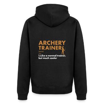 Entraîneur sportif Tir à l’arc - Veste à capuche bio Premium Unisexe - noir - Dos - Nico (187cm)