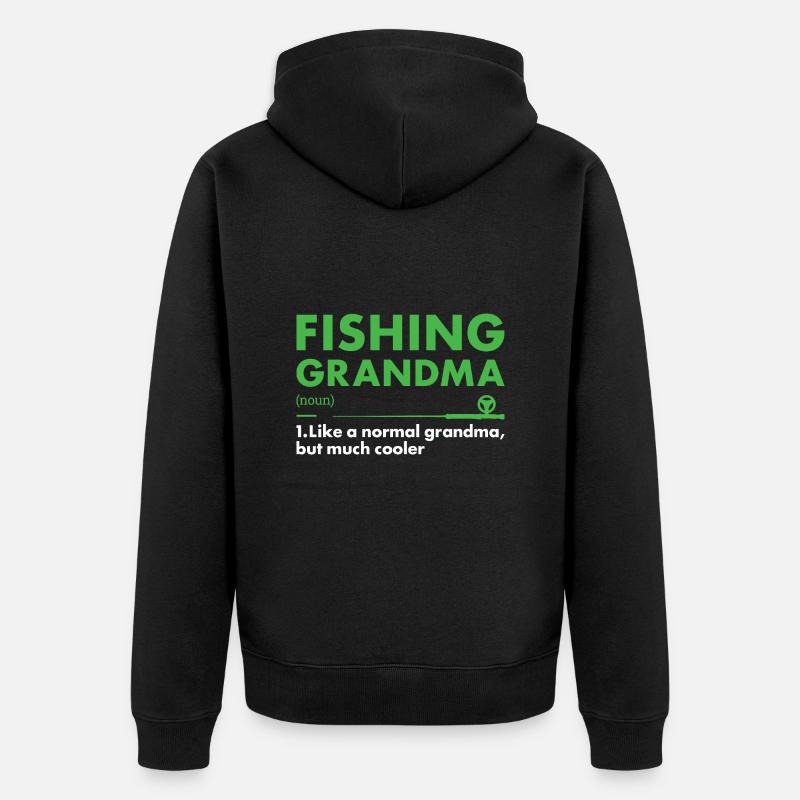 Pêcheur Grand-mère Définition Pêche - Veste à capuche bio Premium Unisexe - noir